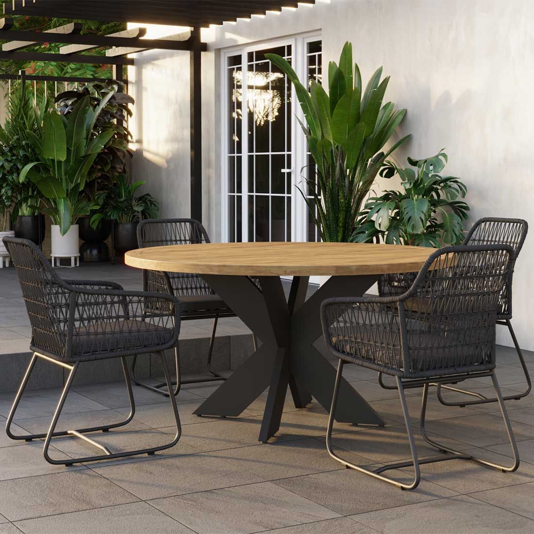 OUTLIV. Atlanta Gartentisch Ø150cm Aluminium/Teak