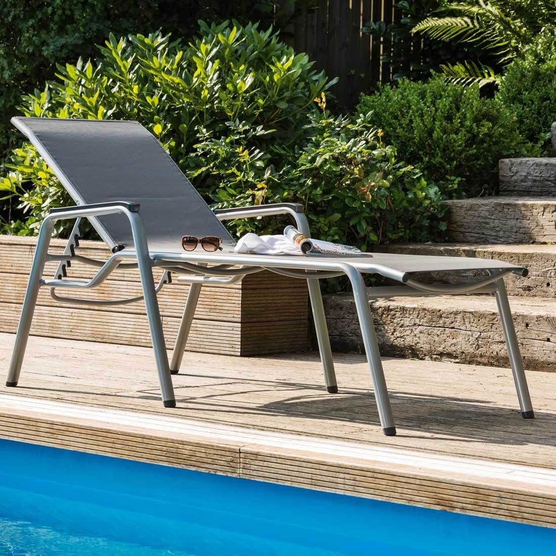 Kettler Cirrus Gartenliege Aluminium/Outdoorgewebe