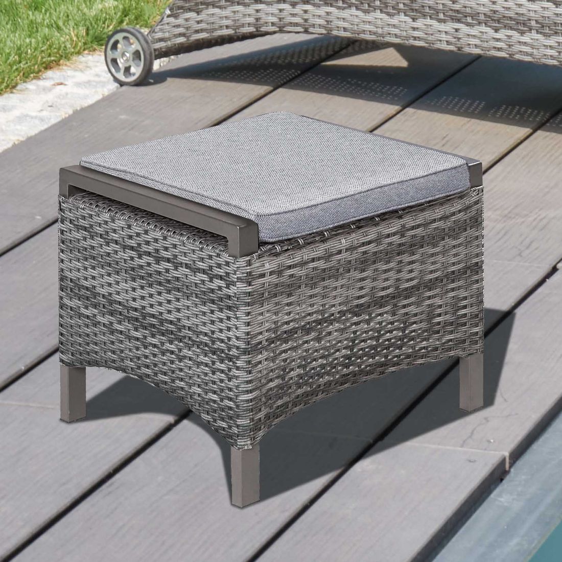 LC Garden Vivera-Stone Loungehocker Aluminium/Geflecht
