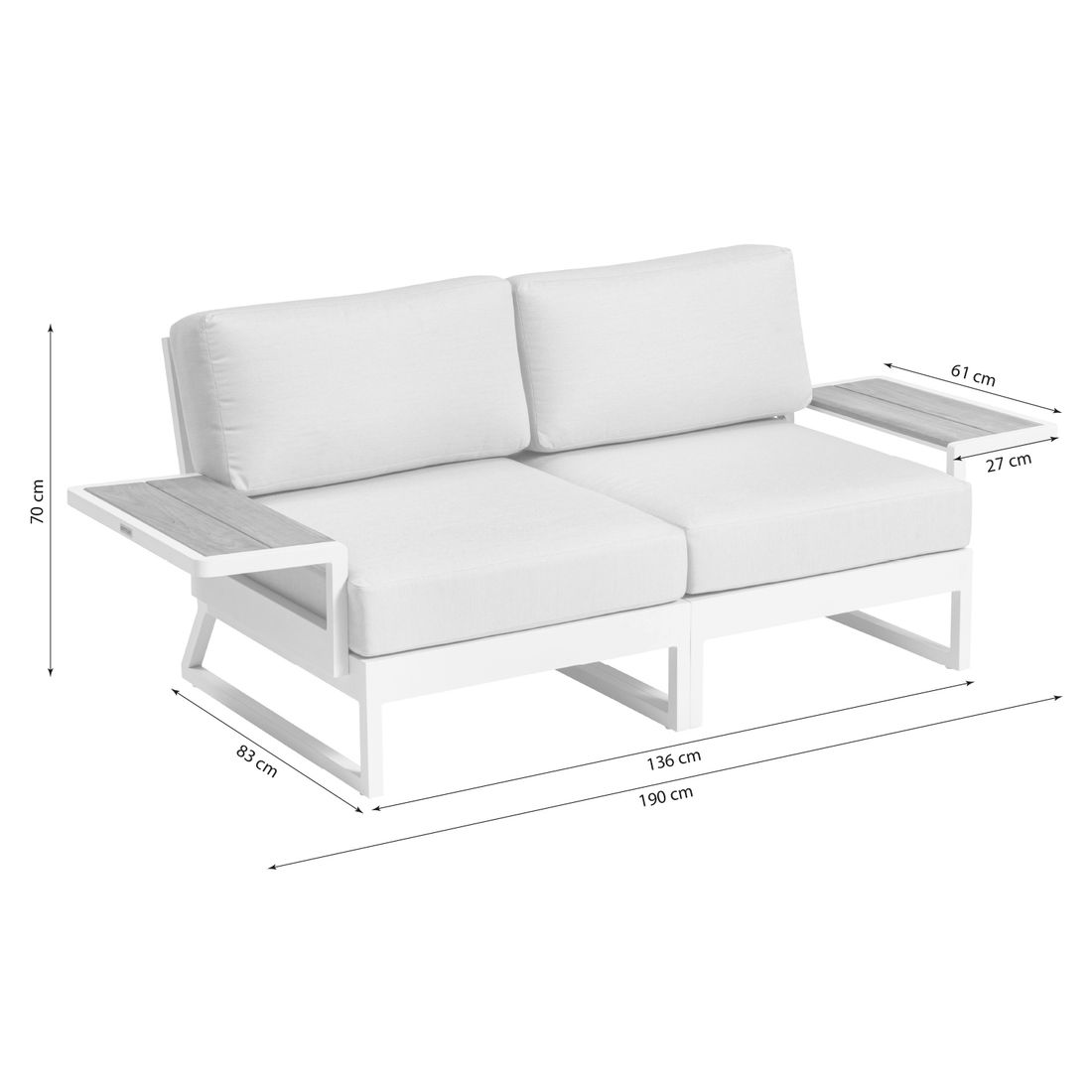 Kettler Ocean Skid Gartenloungesofa Aluminium/Sunbrella