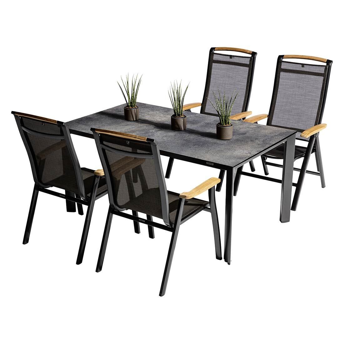 Kettler Memphis Gartenmöbel-Set M (4 Plätze) Tisch 160x95cm
