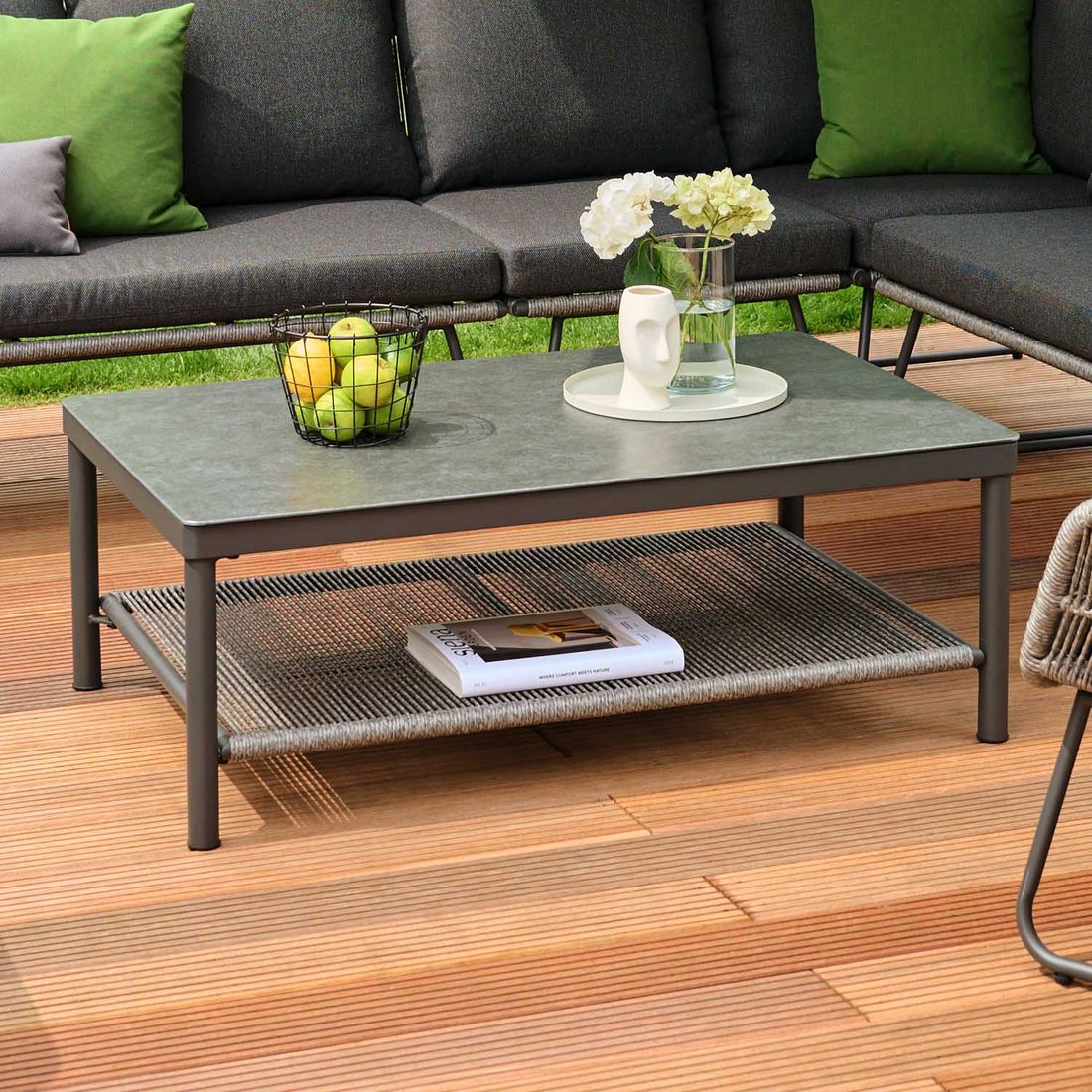Siena Garden Kansas Loungetisch 110x70cm Aluminium/Glas