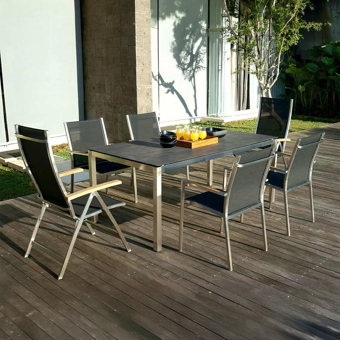 Zebra One Gartenmöbel-Set L (6 Plätze) Tisch 180x100cm