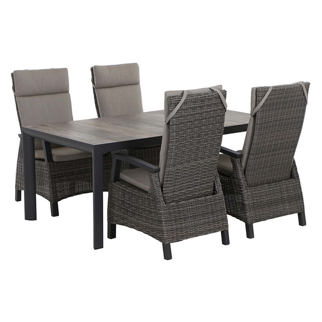 Siena Garden Corido Gartenmöbel-Set M verstellbar (4 Plätze) Tisch 182x100cm