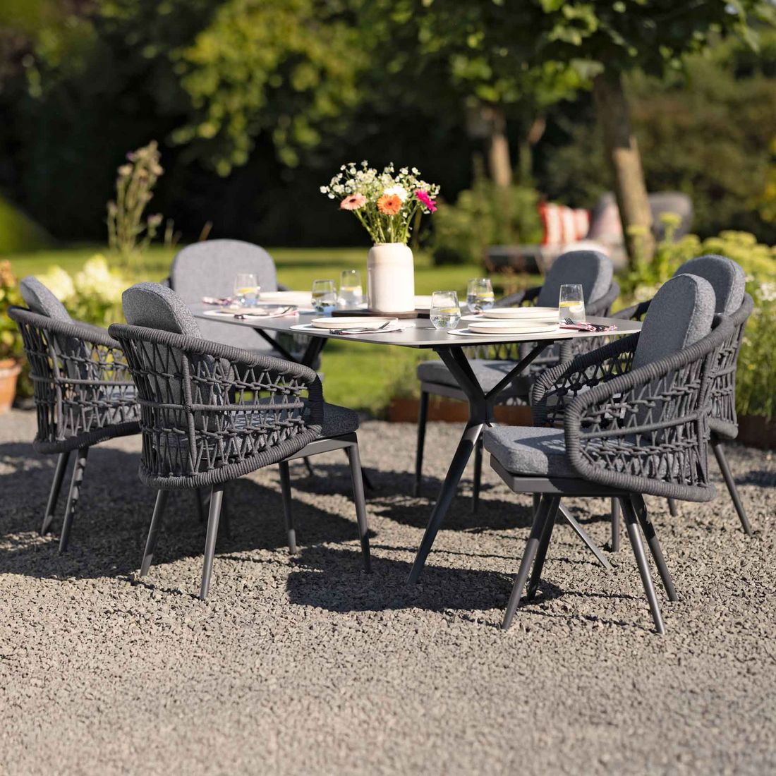 Interliving 7012 Gartensessel drehbar Aluminium mit Sitz- und Rückenkissen