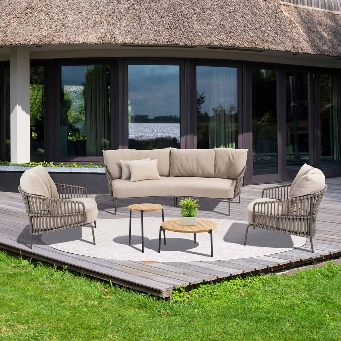4Seasons Capalbio Loungeset Edelstahl/Rope/Olefin