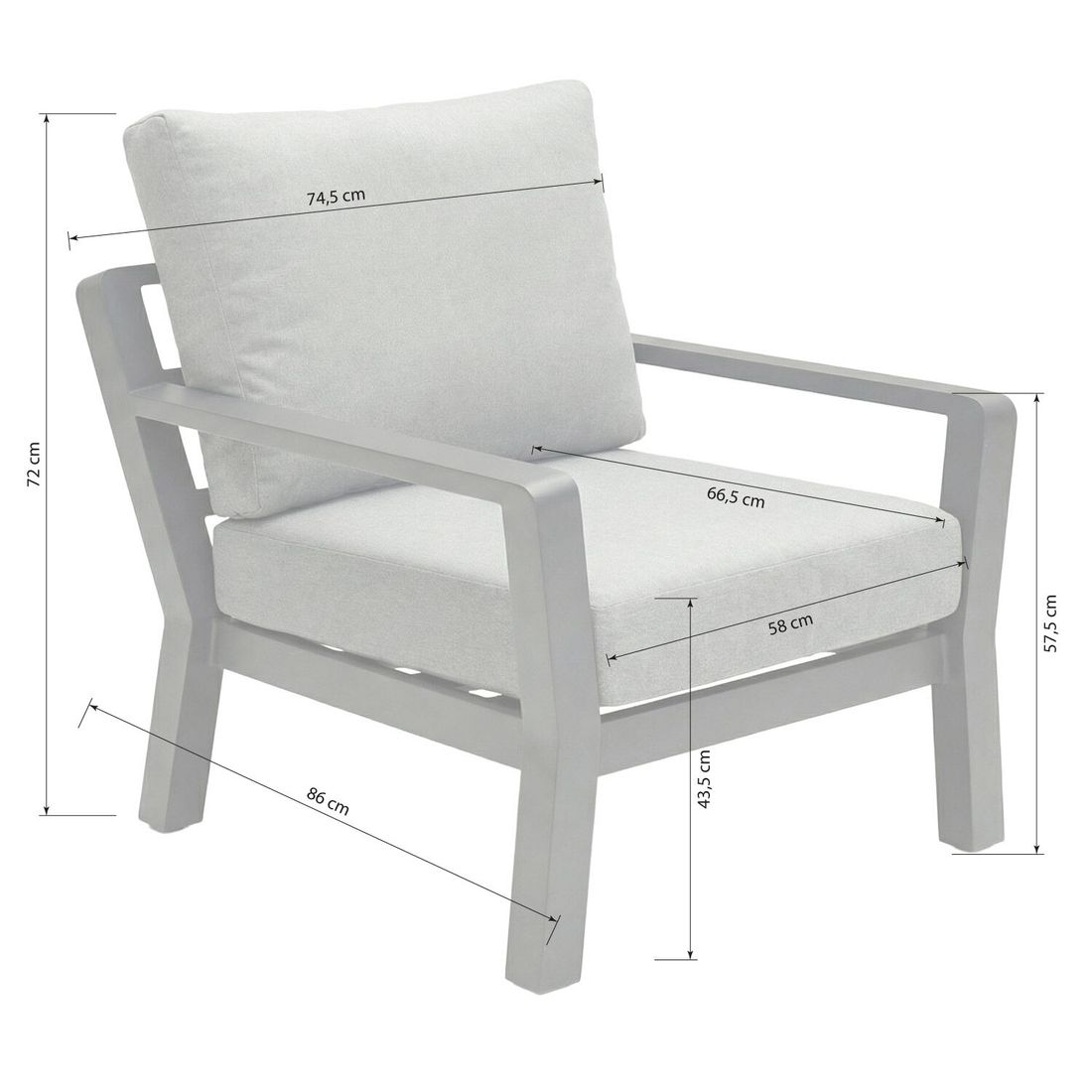 LC Garden Bondino Loungesessel Aluminium/Polyester