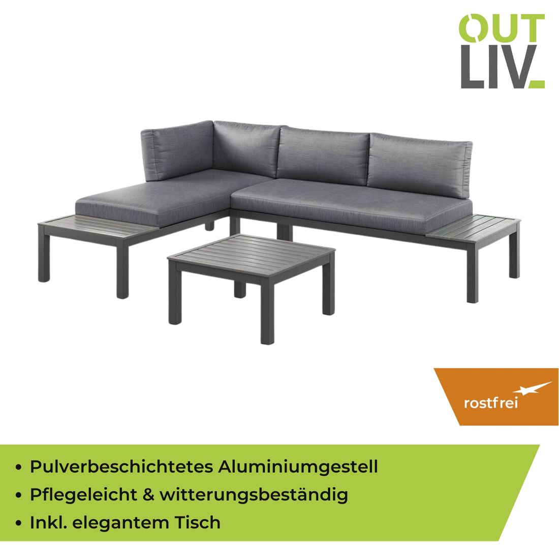 OUTLIV. Morsum Modulare Ecklounge Aluminium/Spunpolyester