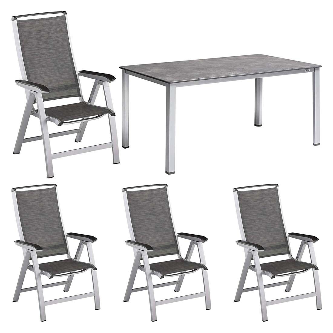 Kettler Forma II Gartenmöbel-Set M verstellbar (4 Plätze) Tisch 160x90cm