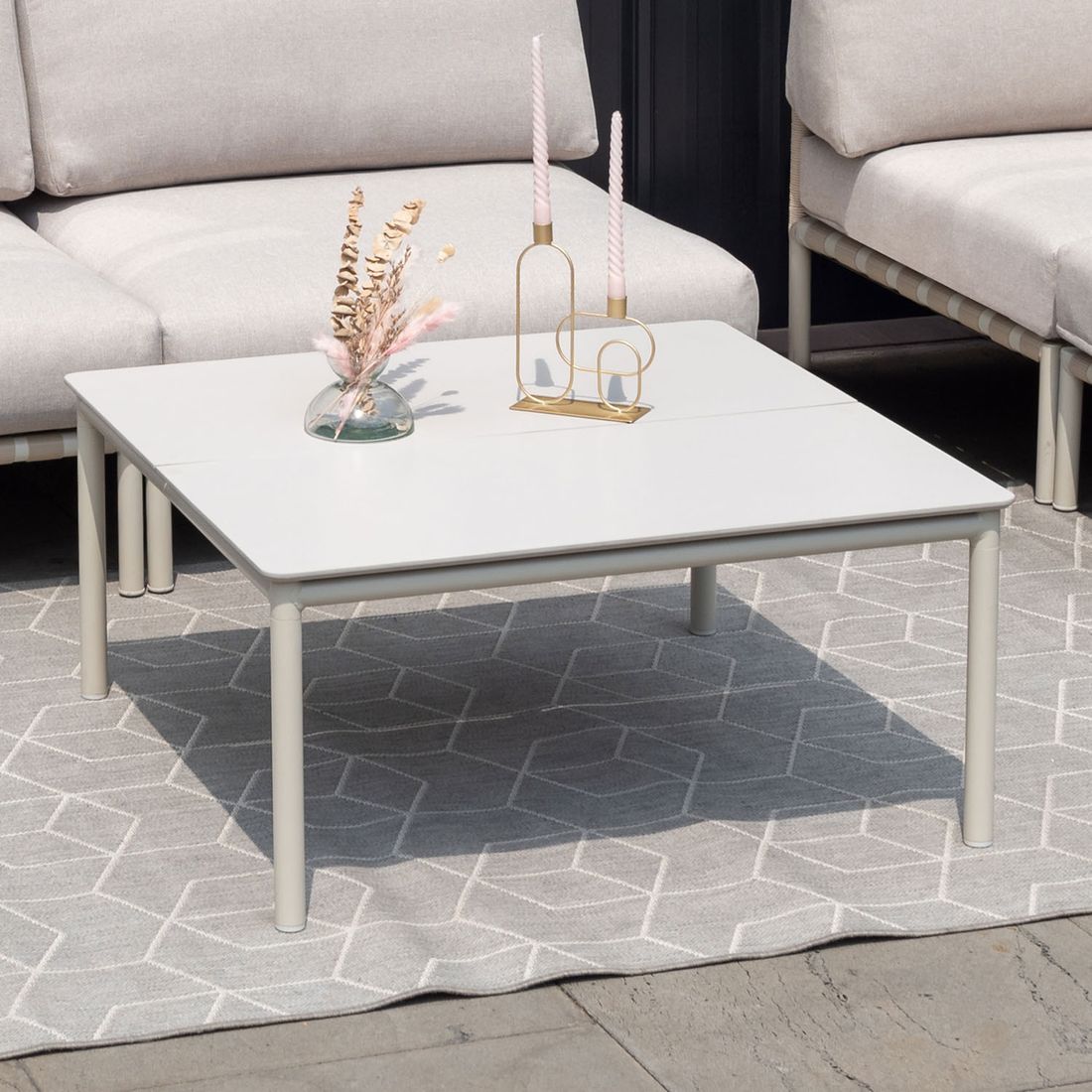LifestyleGarden Horizon Loungetisch 90x90cm Aluminium/Duraboard