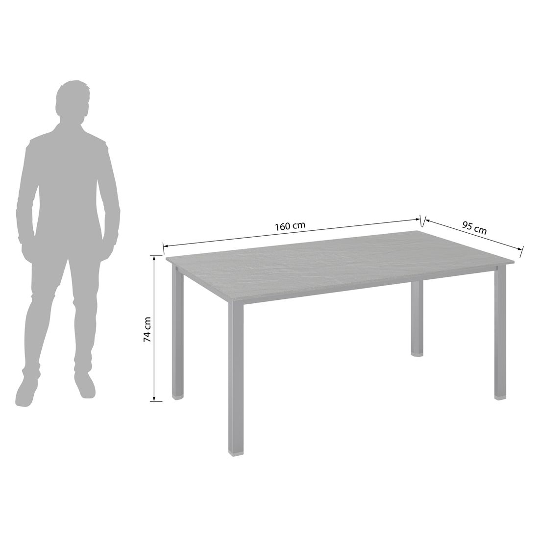 Kettler Cubic Gartentisch Aluminium/HPL