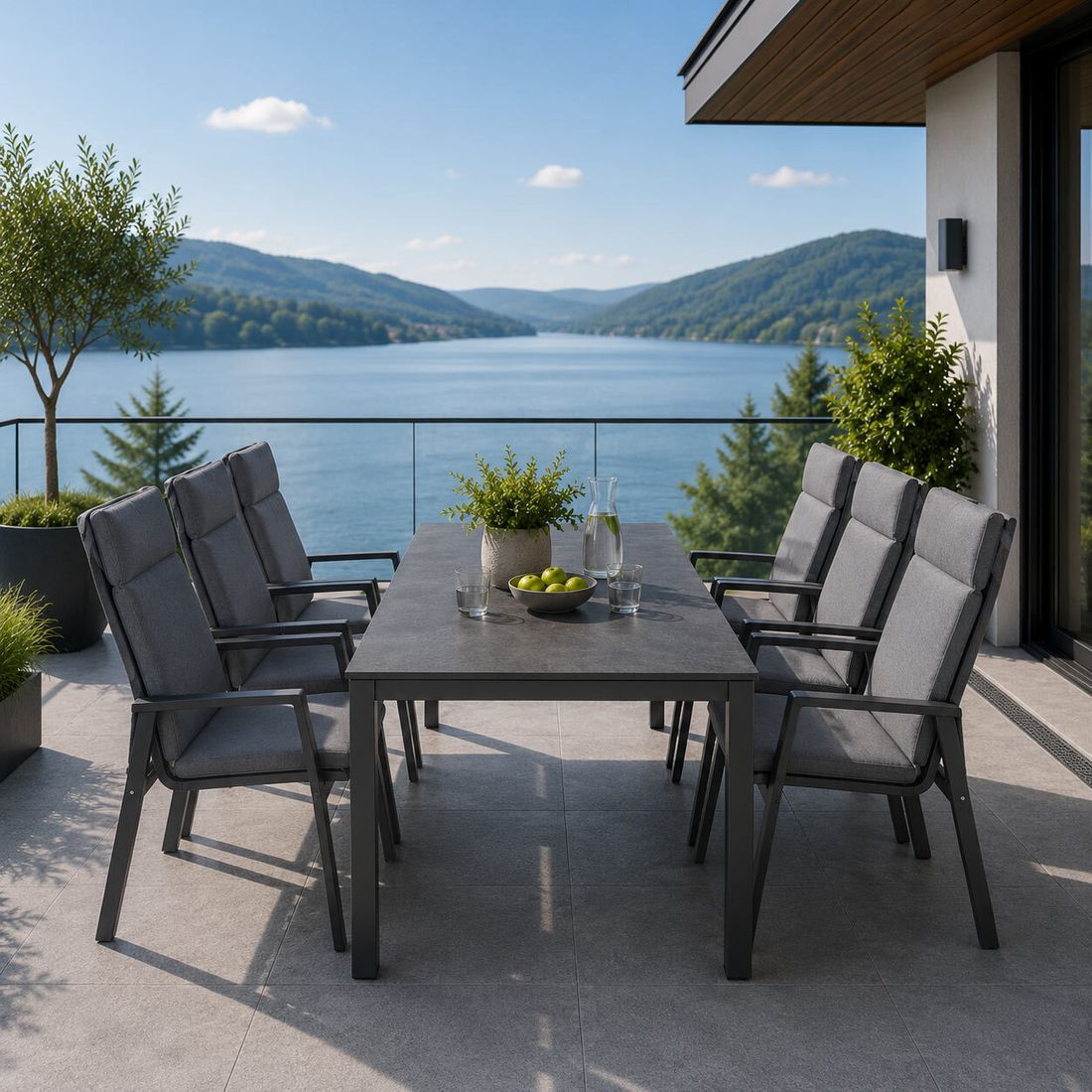 Siena Garden Valencia Gartenmöbel-Set L verstellbar(6 Plätze) Tisch 220x100cm
