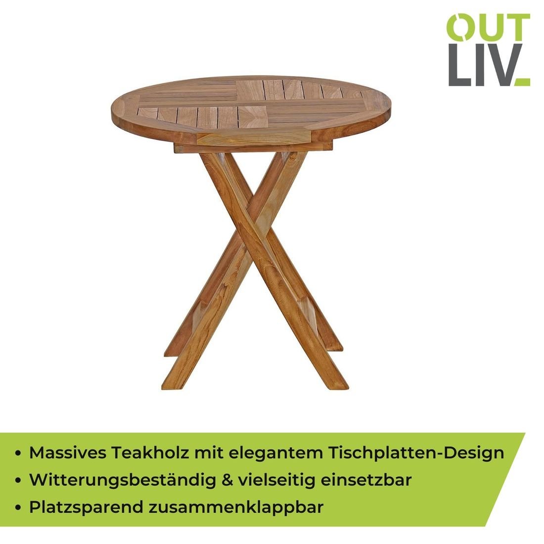 OUTLIV. Beistelltisch Ø50x50cm Teak