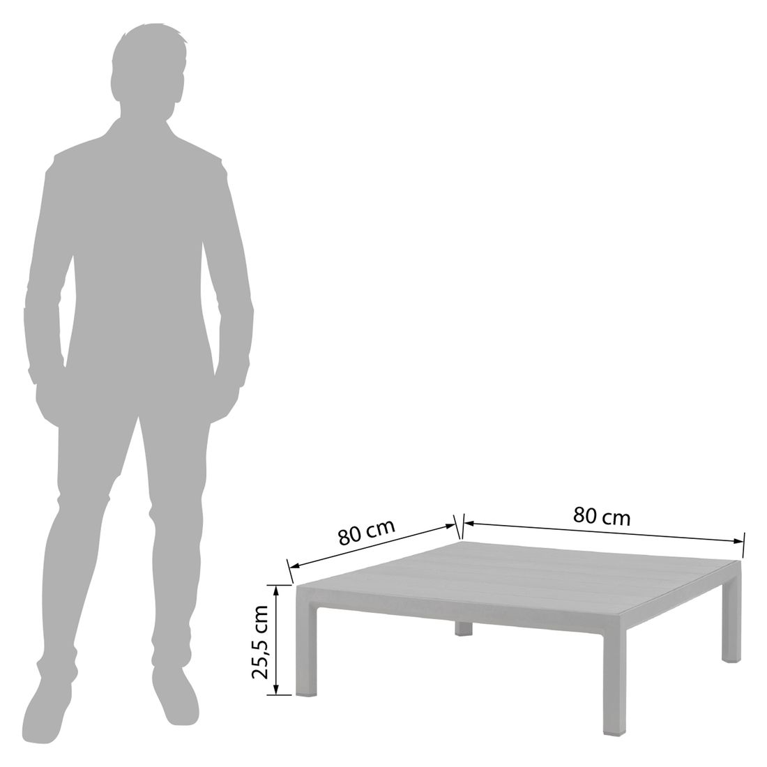 Nardi Maximo Loungetisch 80x80cm Kunststoff