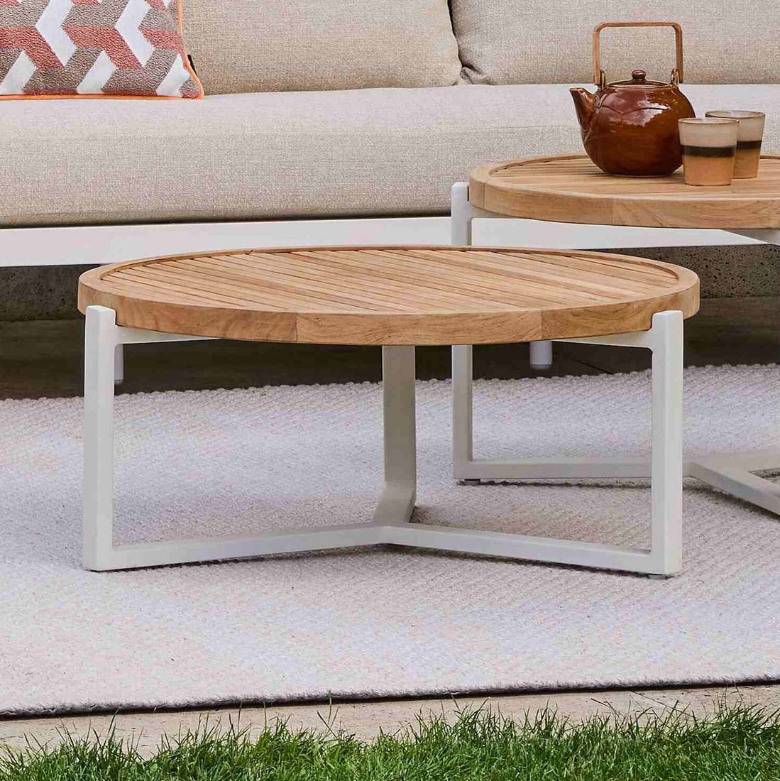 Apple Bee Monaco Loungetisch Aluminium/Teak