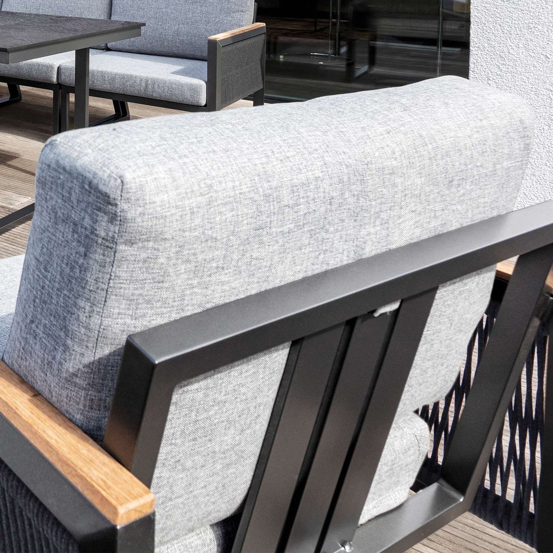 Kettler Ocean Skid Dininglounge Tisch 160x95cm Aluminium/Sunbrella