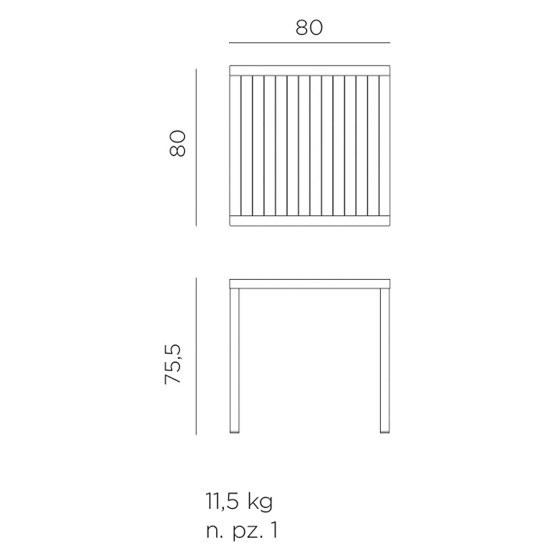 Nardi Cube Gartentisch 80x80cm Aluminium/DurelTOP