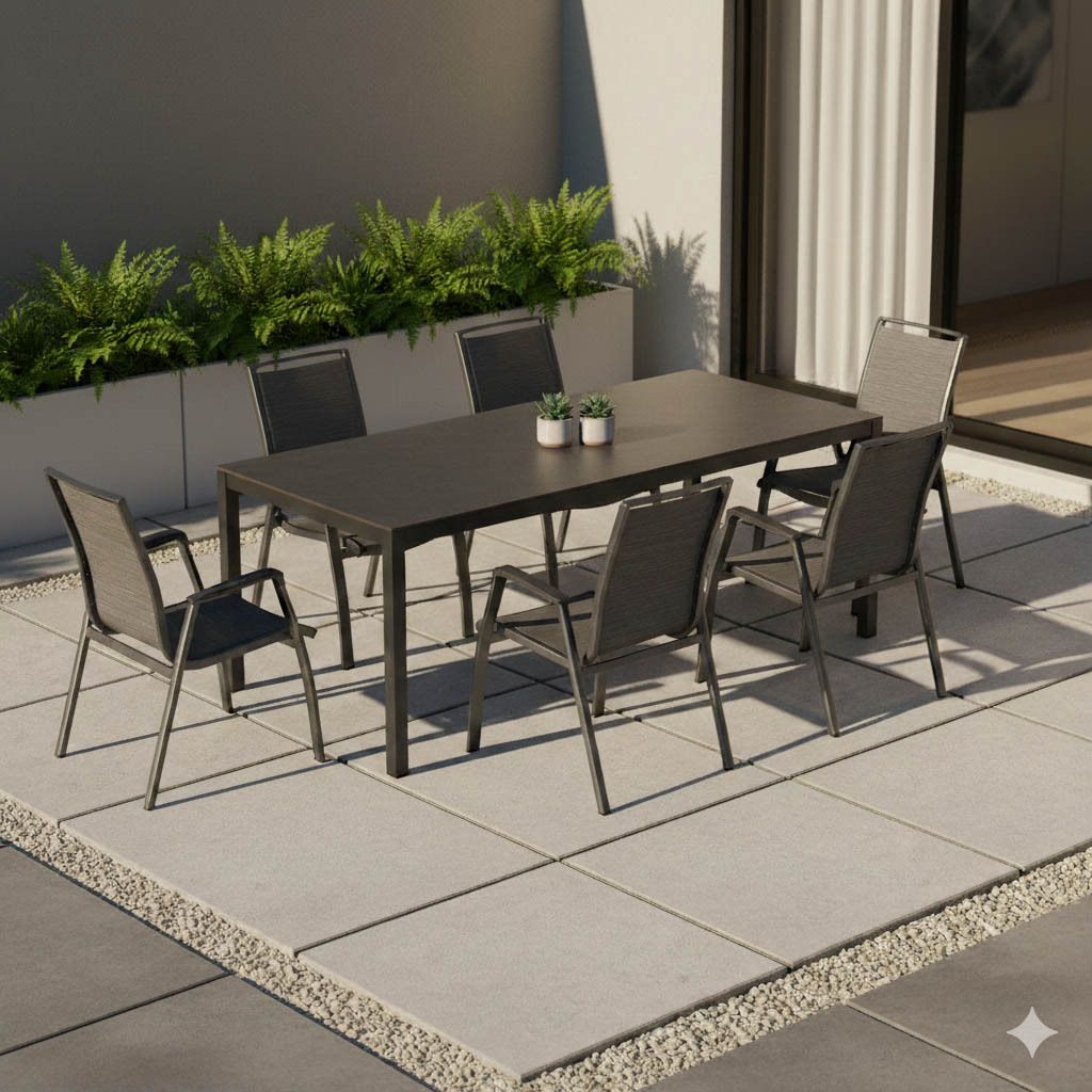 Kettler Forma II Gartenmöbel-Set L (6 Plätze) mit OUTLIV. Tisch 220x100cm