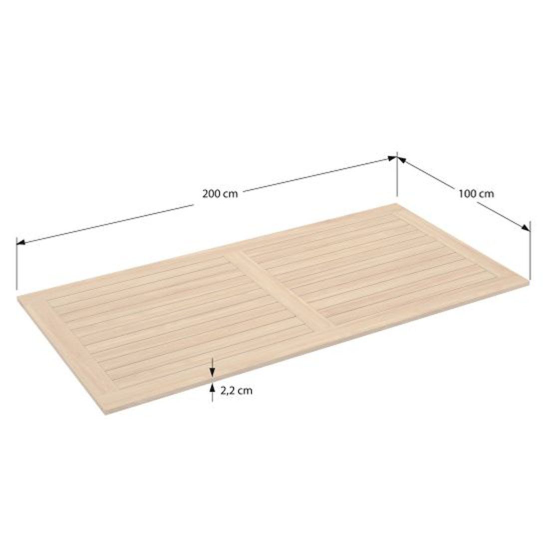 Stern Gartentisch 200x100cm Aluminium/Teak