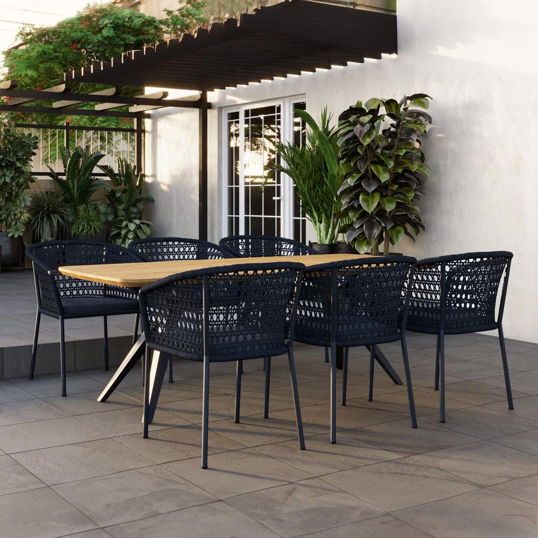OUTLIV. Zui Gartenmöbel-Set L (6 Plätze) Tisch 220x100cm
