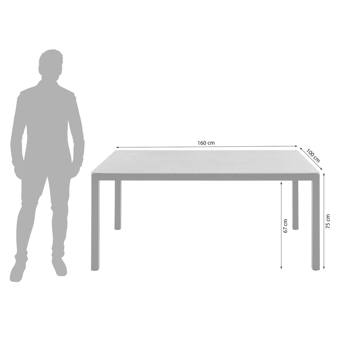 Solpuri Classic Gartentisch 180x100cm Aluminium/Dekton