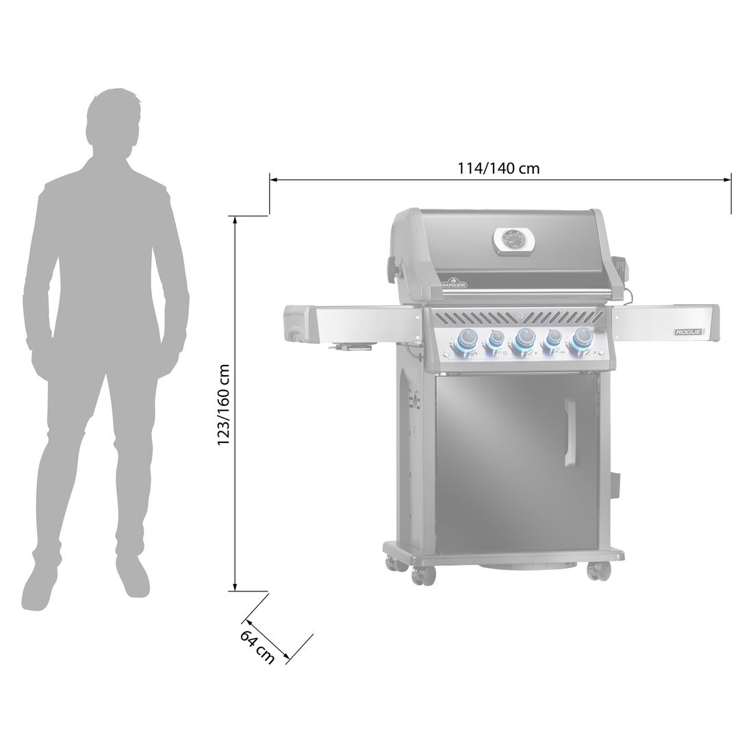Napoleon Rogue PRO-S 425 Gasgrill mit Gusseisen-Rosten