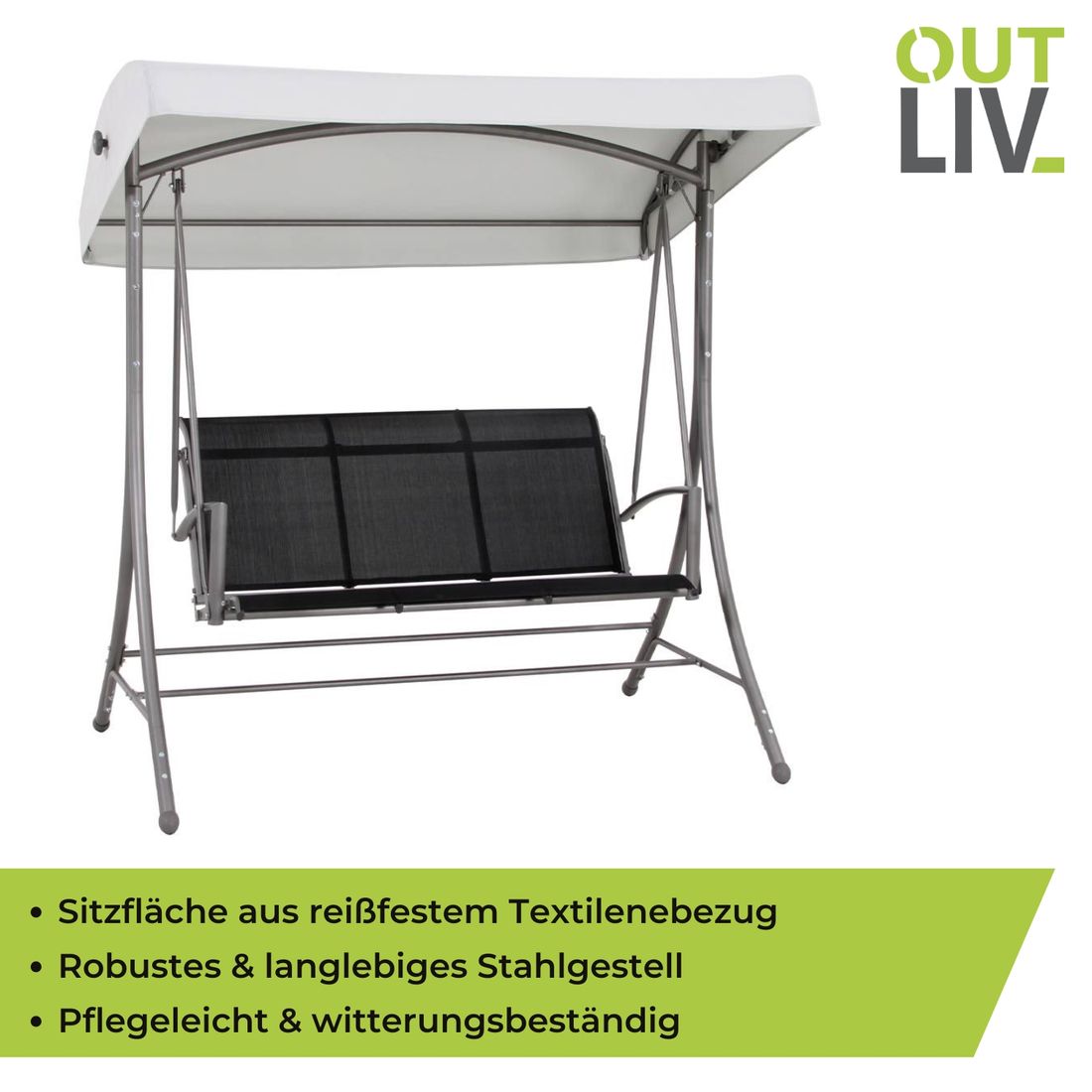 OUTLIV. Swing Hollywoodschaukel Stahl/Textilene