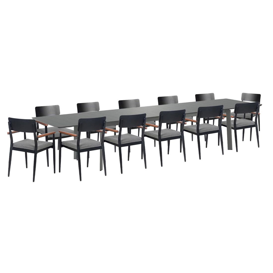 OUTLIV. Lorenzo Gartenmöbel-Set XXL (12 Plätze) Tisch 266/331/396x110cm