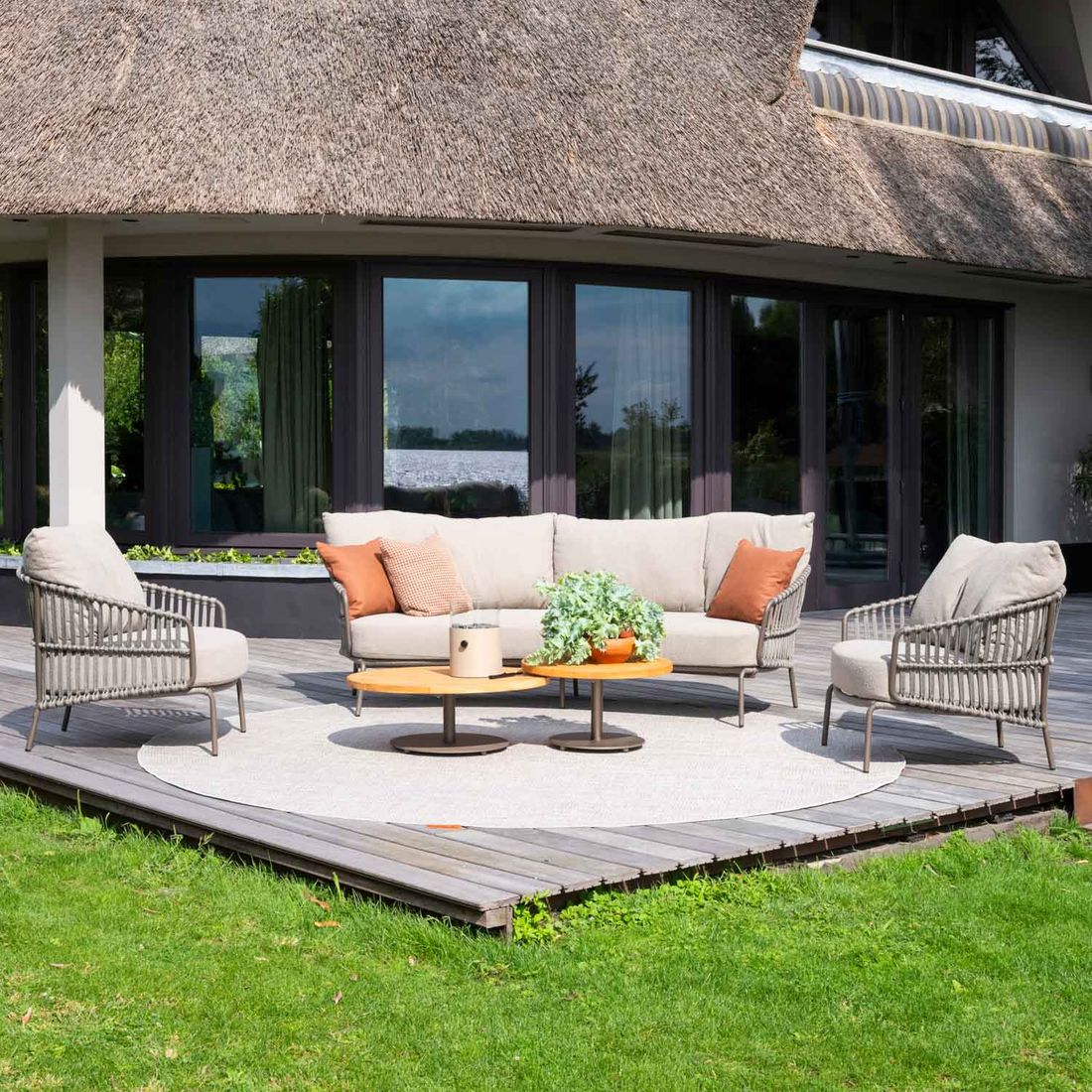 4Seasons Capalbio Loungebank Edelstahl/Rope/Olefin