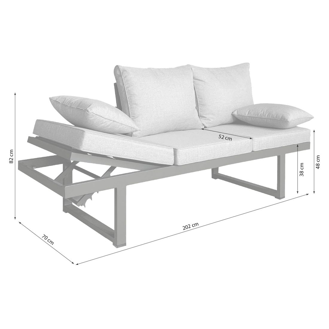 LC Garden Bondino Diningsofa Aluminium/Kunstfaser