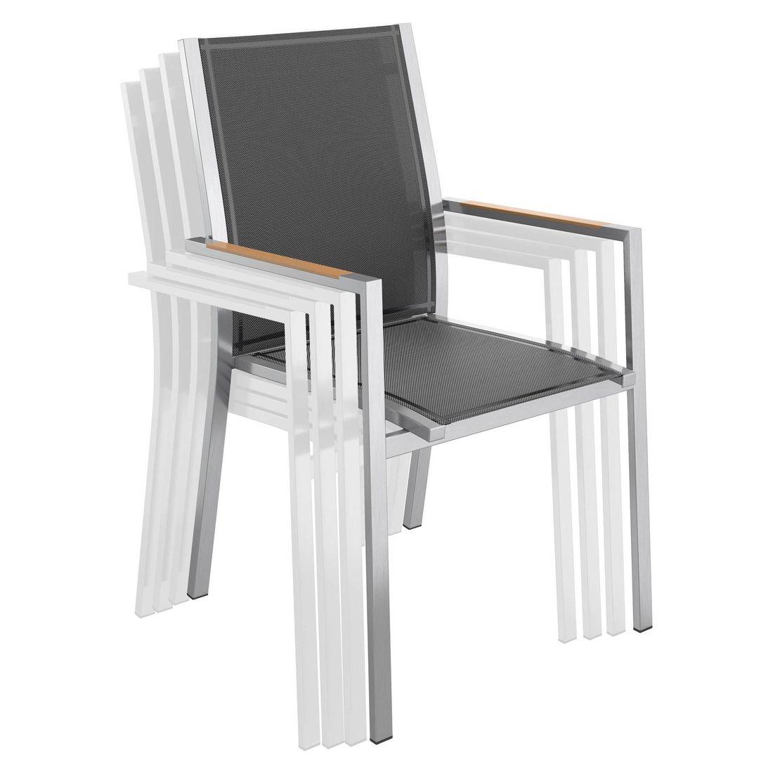 Zebra One Gartenmöbel-Set M (4 Plätze) mit OUTLIV. Tisch 160x90cm
