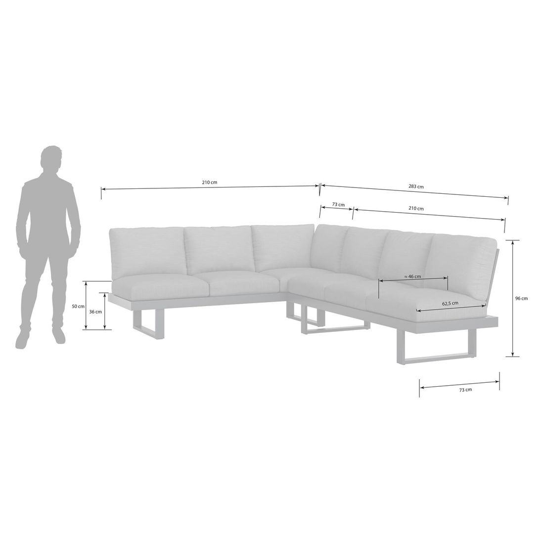 OUTLIV. Atlanta Dininglounge verstellbar Aluminium/Olefin