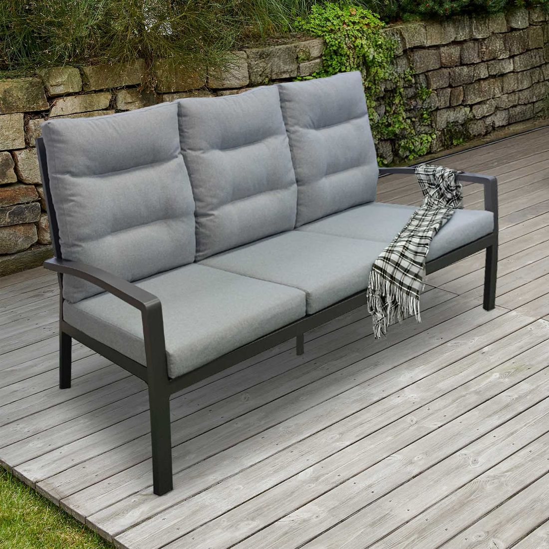 LC Garden Bondino Diningsofa Aluminium/Kunstfaser