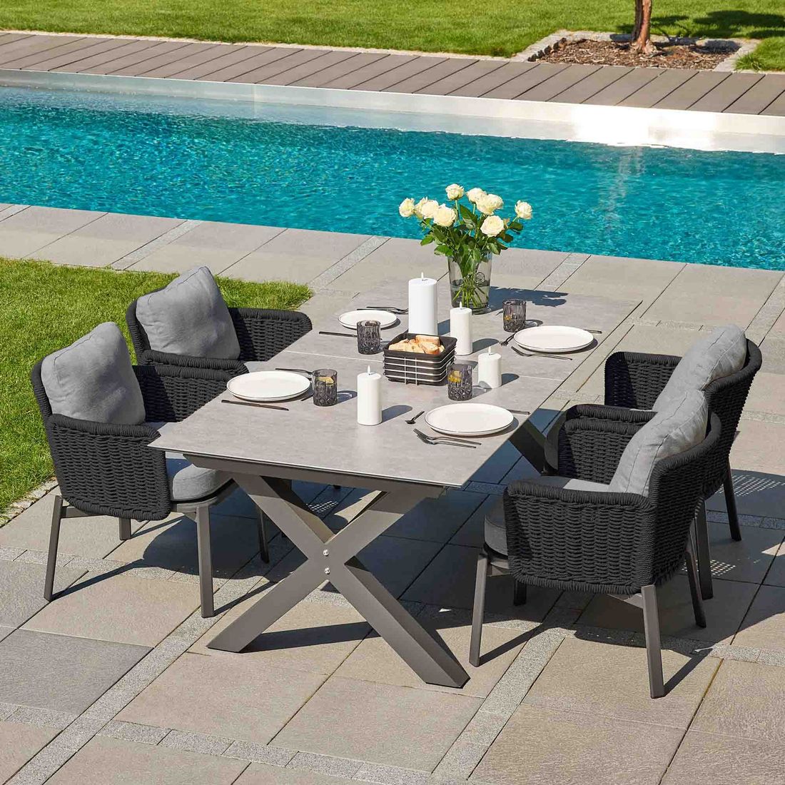 LC Garden Catalina Gartensessel Aluminium/Rope