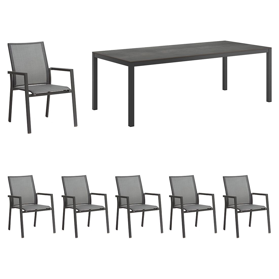 Zebra Fly Gartenmöbel-Set L (6 Plätze) mit OUTLIV. Tisch 220x100cm