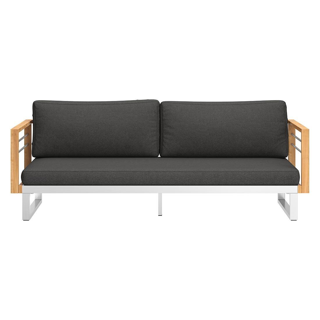 OUTLIV. Hawaii Gartenloungesofa Edelstahl/Teak/Spun Polyester
