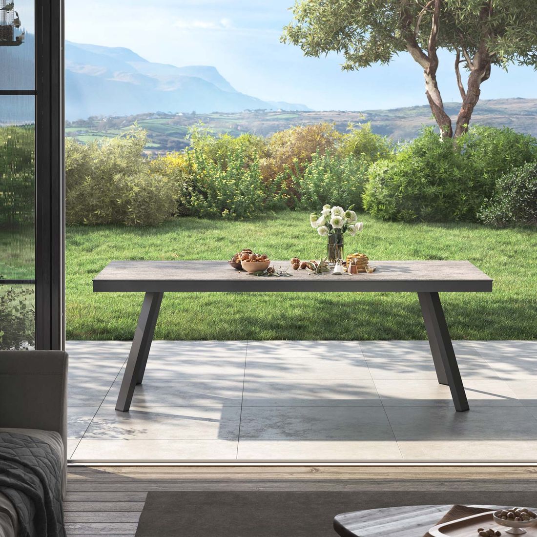 OUTLIV. Gartentisch 220x100cm Aluminium/Dekton