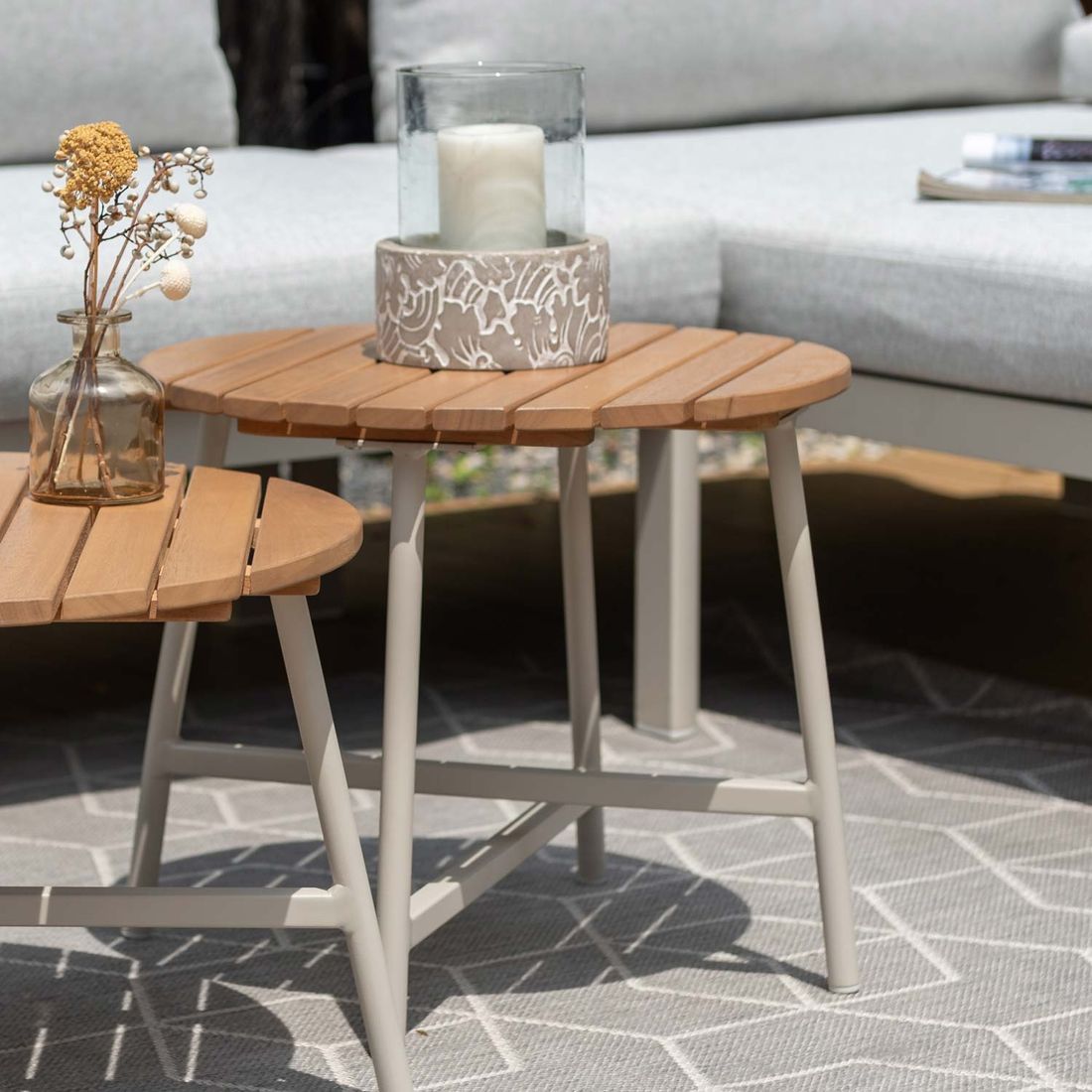 LifestyleGarden Copenhagen Beistelltisch Ø46cm Aluminium/Eukalyptus