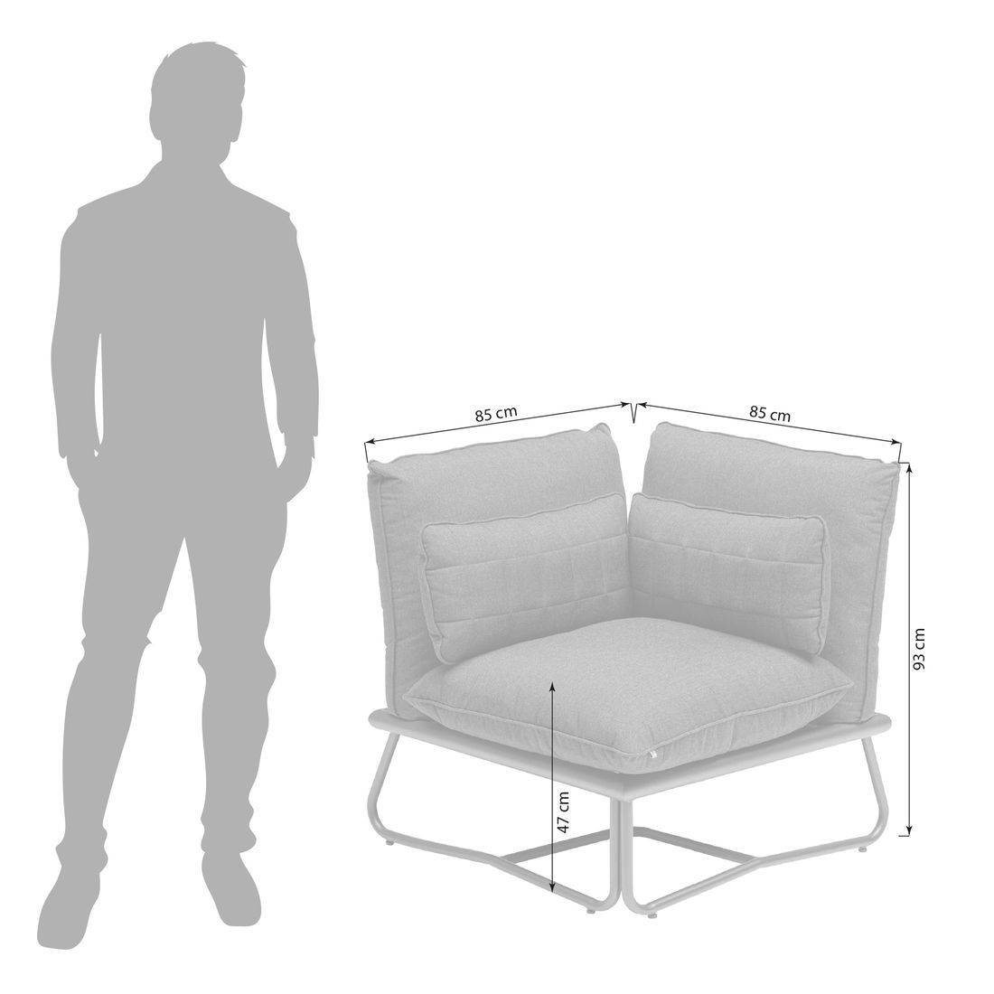 Kettler Gentle Ecklounge Aluminium/Sunbrella