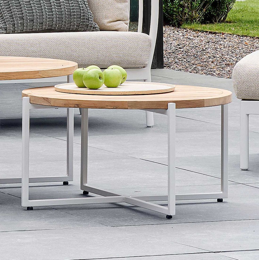 Apple Bee Condor Loungetisch Ø74x38cm Aluminium/Teak