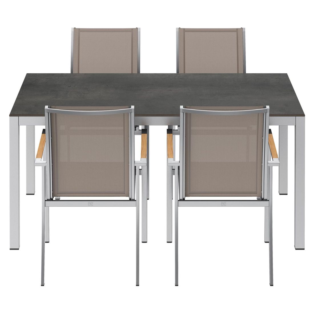 OUTLIV. Oviedo Gartemöbelset 5-tlg. mit Tisch 160x90 cm