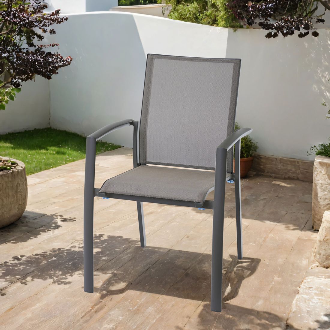Siena Garden Velia Stapelsessel Aluminium/Textilene