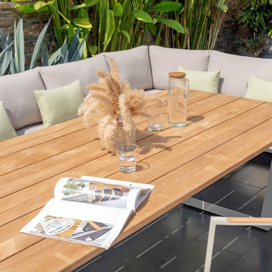 LifestyleGarden Jimmy Gartentisch 216x99cm Aluminium/Teak