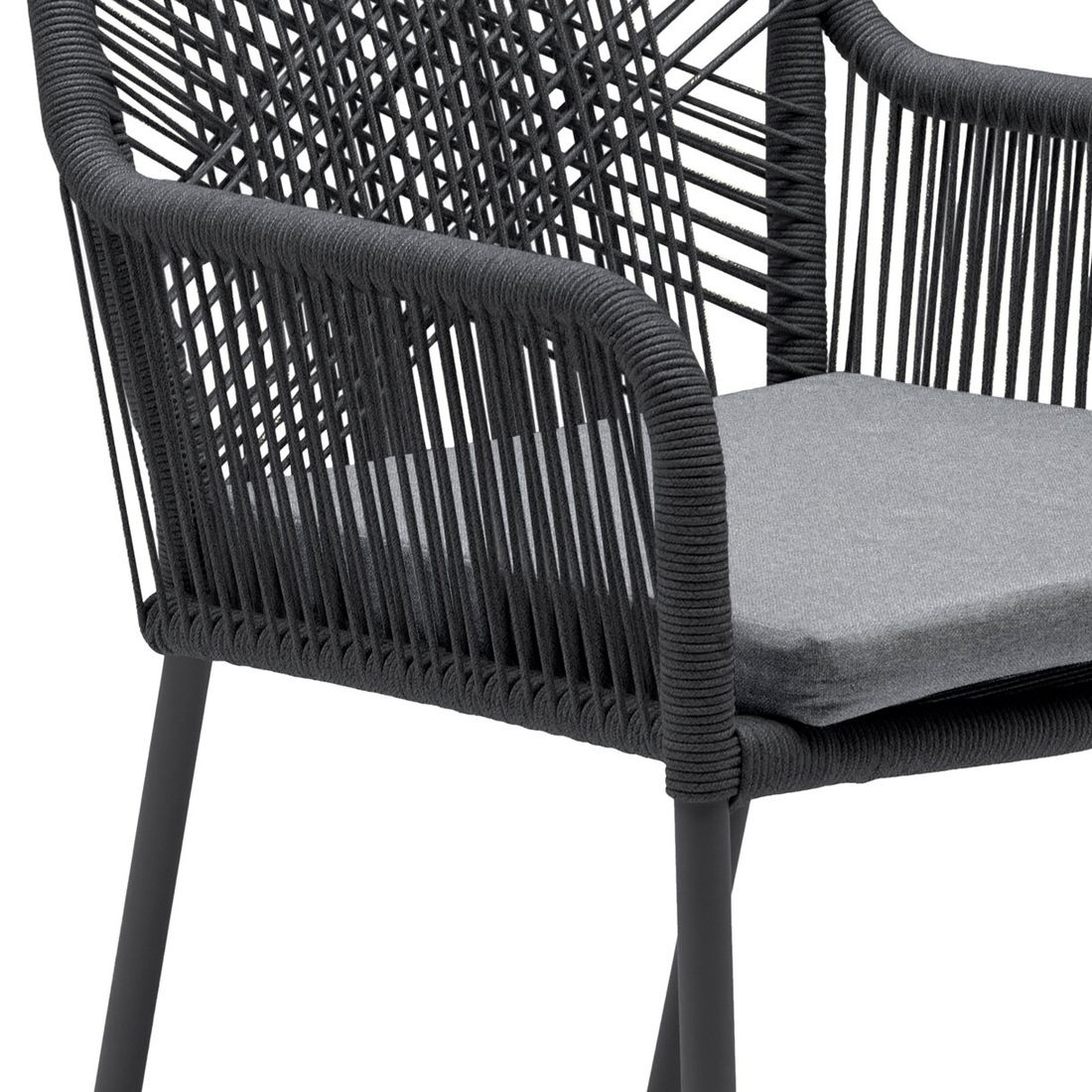 LC Garden Stilo Stapelsessel Aluminium/Rope mit Sitzkissen