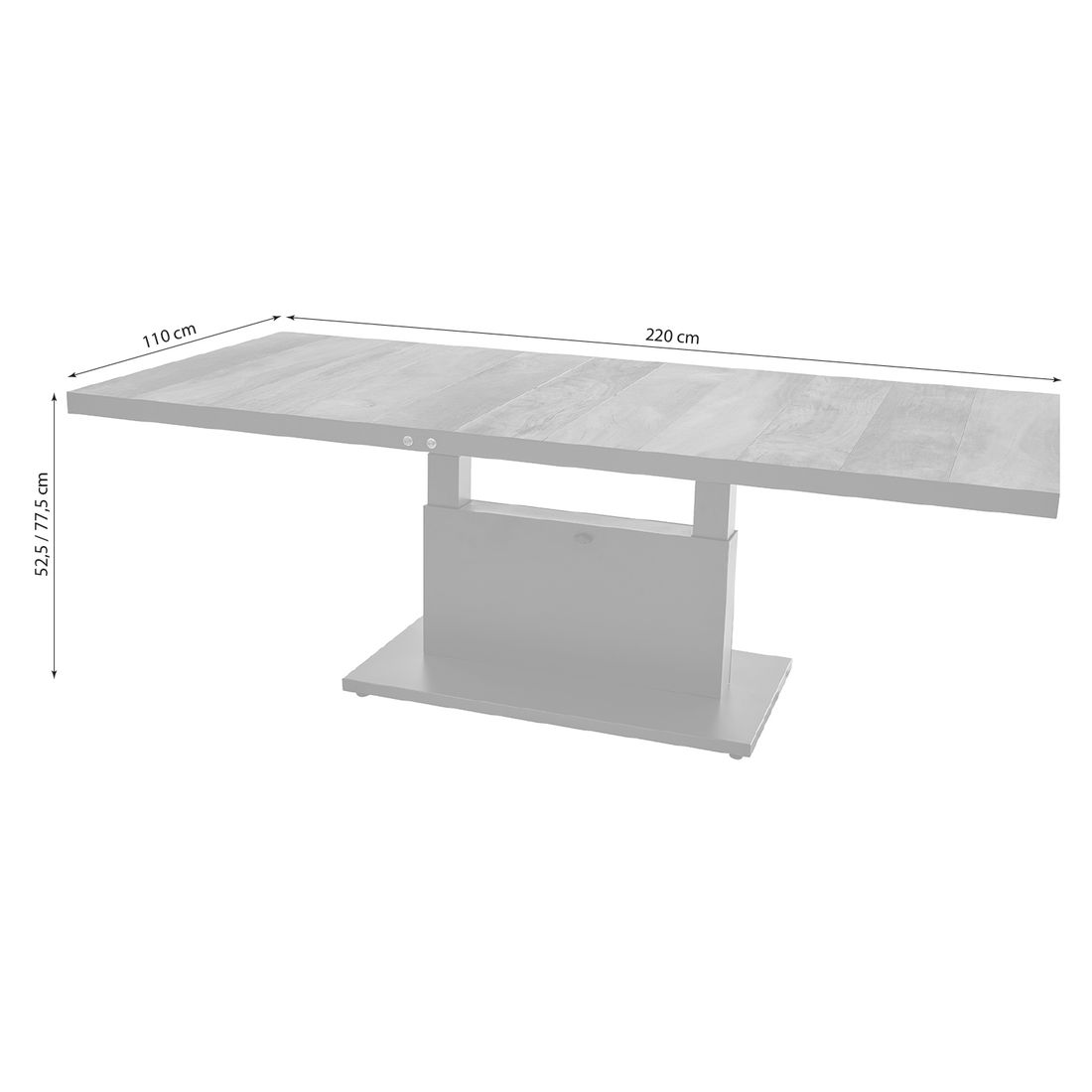 Siena Garden Talina+ Lifttisch elektr. höhenverstellbar Aluminium/Keramikfliese