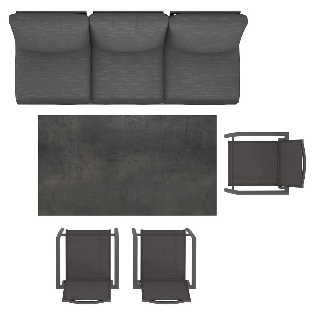 OUTLIV. Atlanta Gartenmöbel-Set L (6 Plätze) verstellbar Tisch 160x90cm