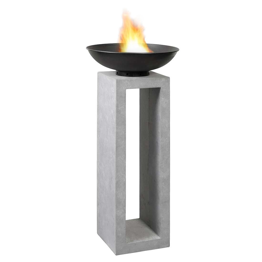 OUTLIV. Feuerschale auf Säule 50x50x105cm Clayfibre