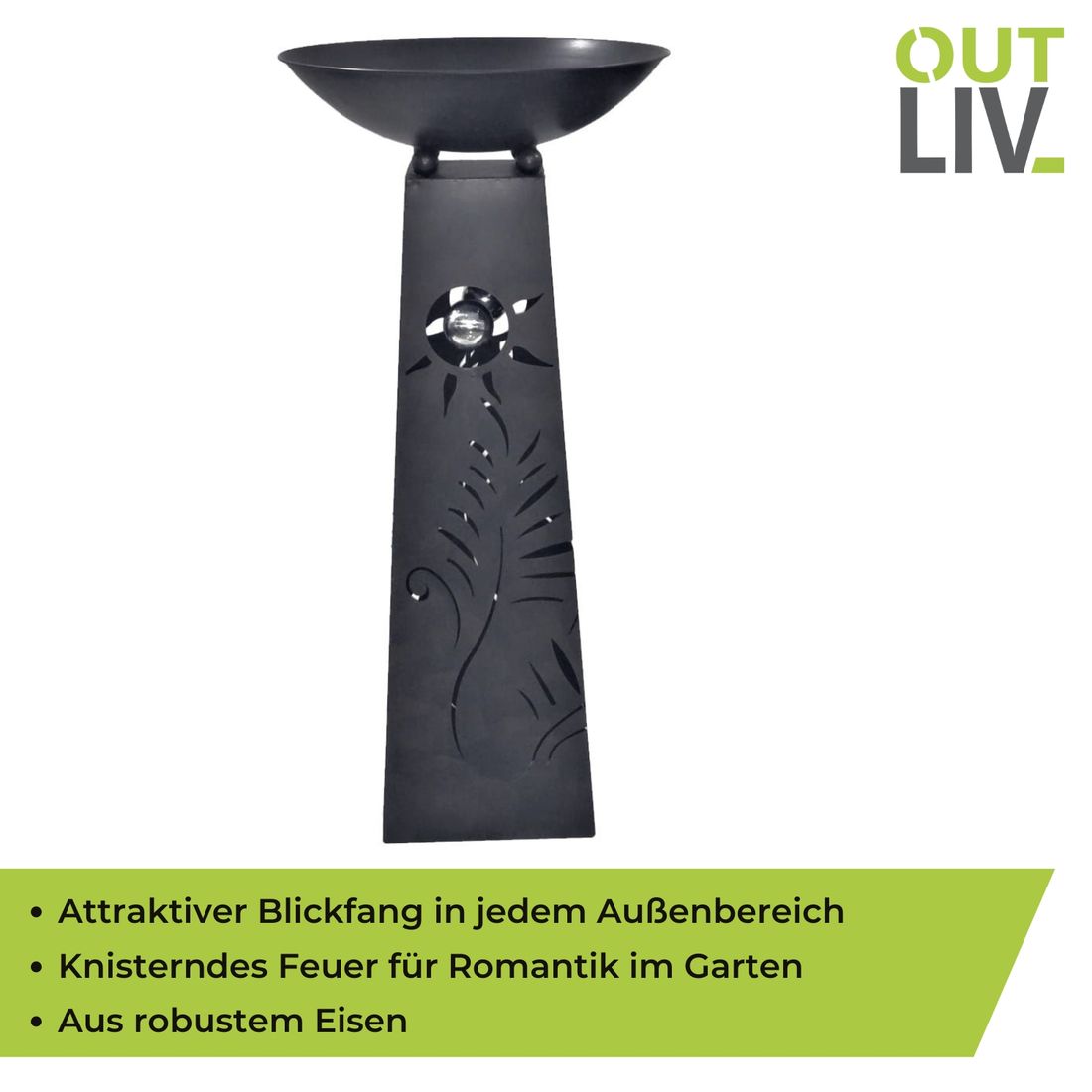 OUTLIV. Feuer-/Pflanzsäule 58x58x117cm Eisen