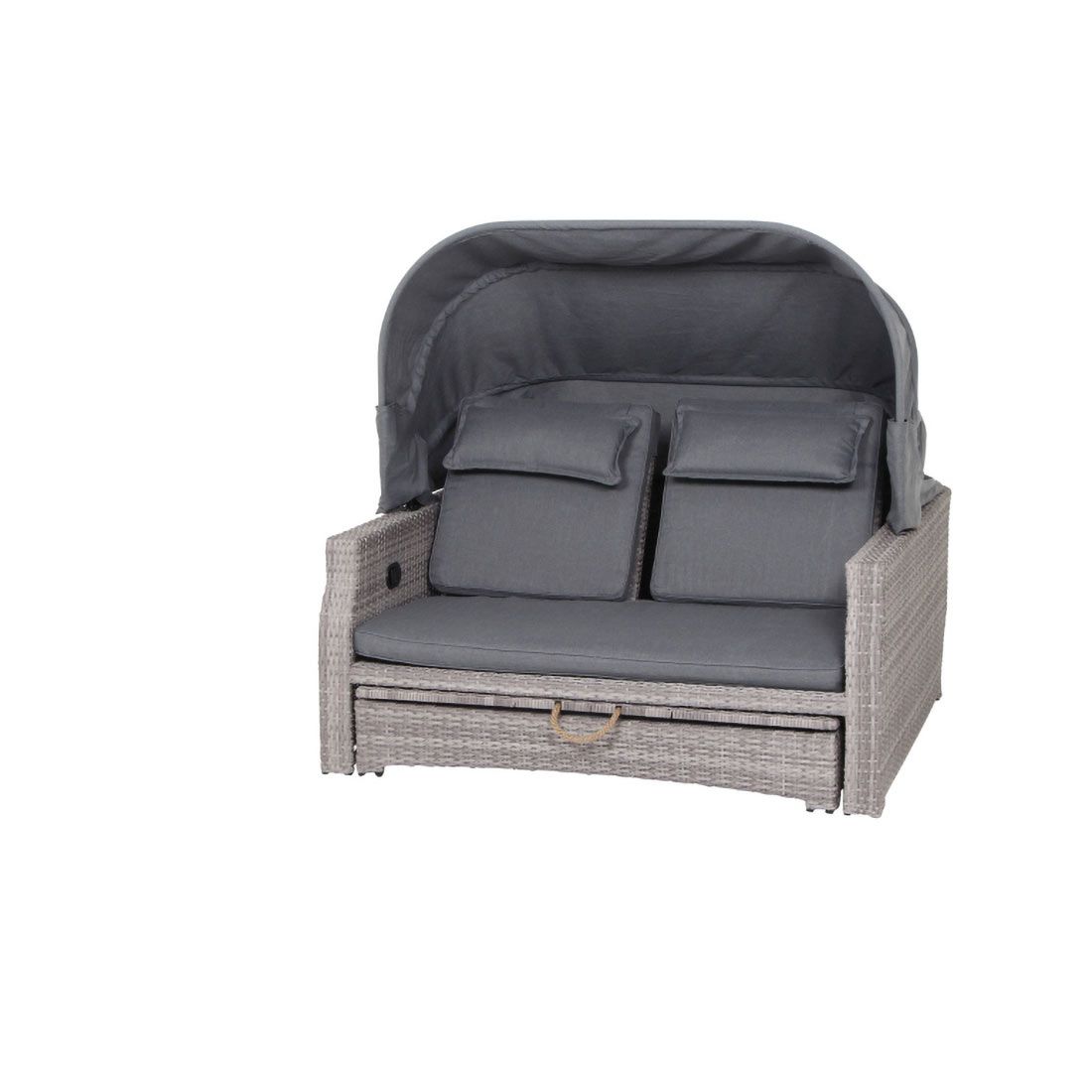 Siena Garden Lobos II Daybed verstellbar Geflecht/Textil inkl. Kissen