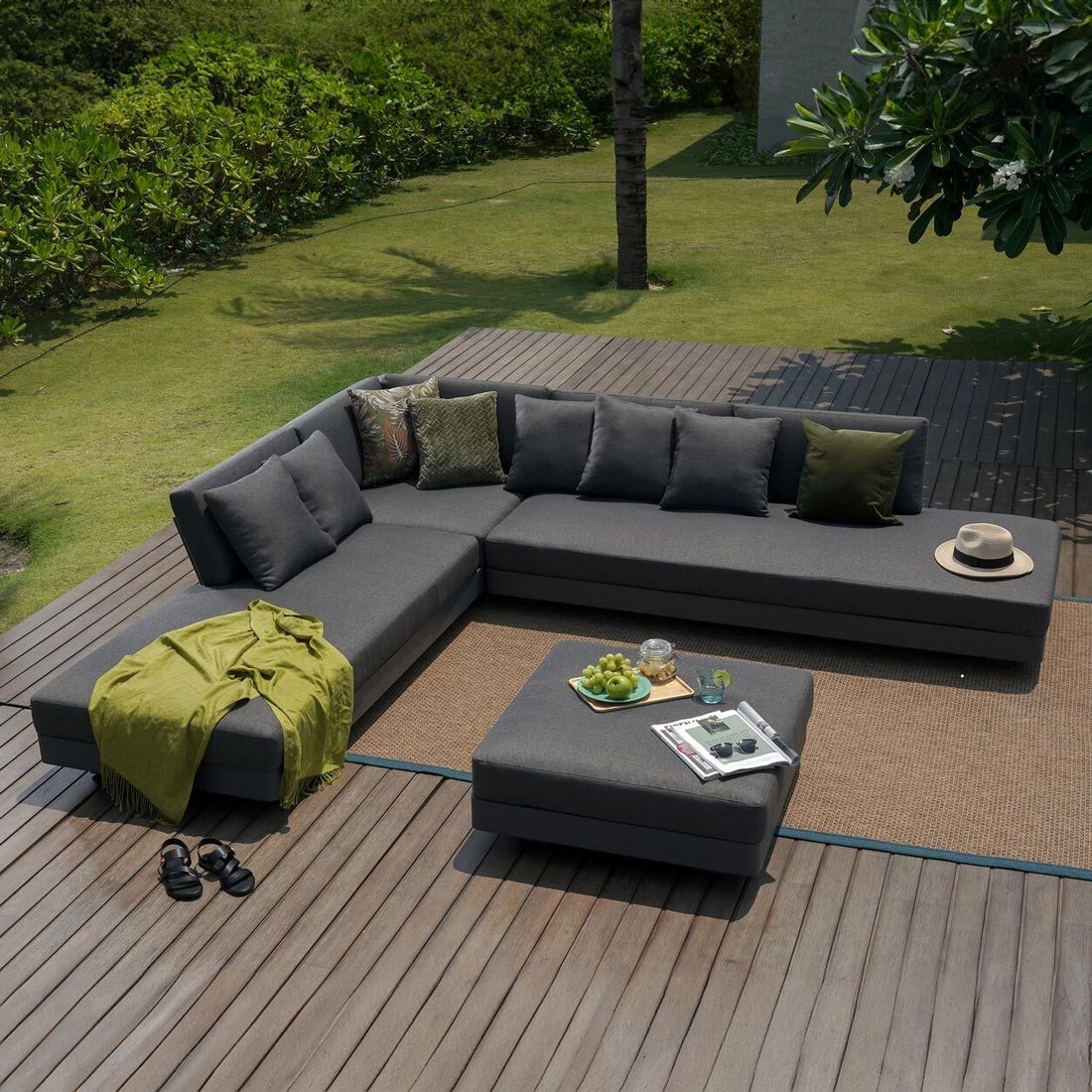 OUTLIV. Santa Monica Ecklounge inkl. Loungetisch Aluminium/Olefin